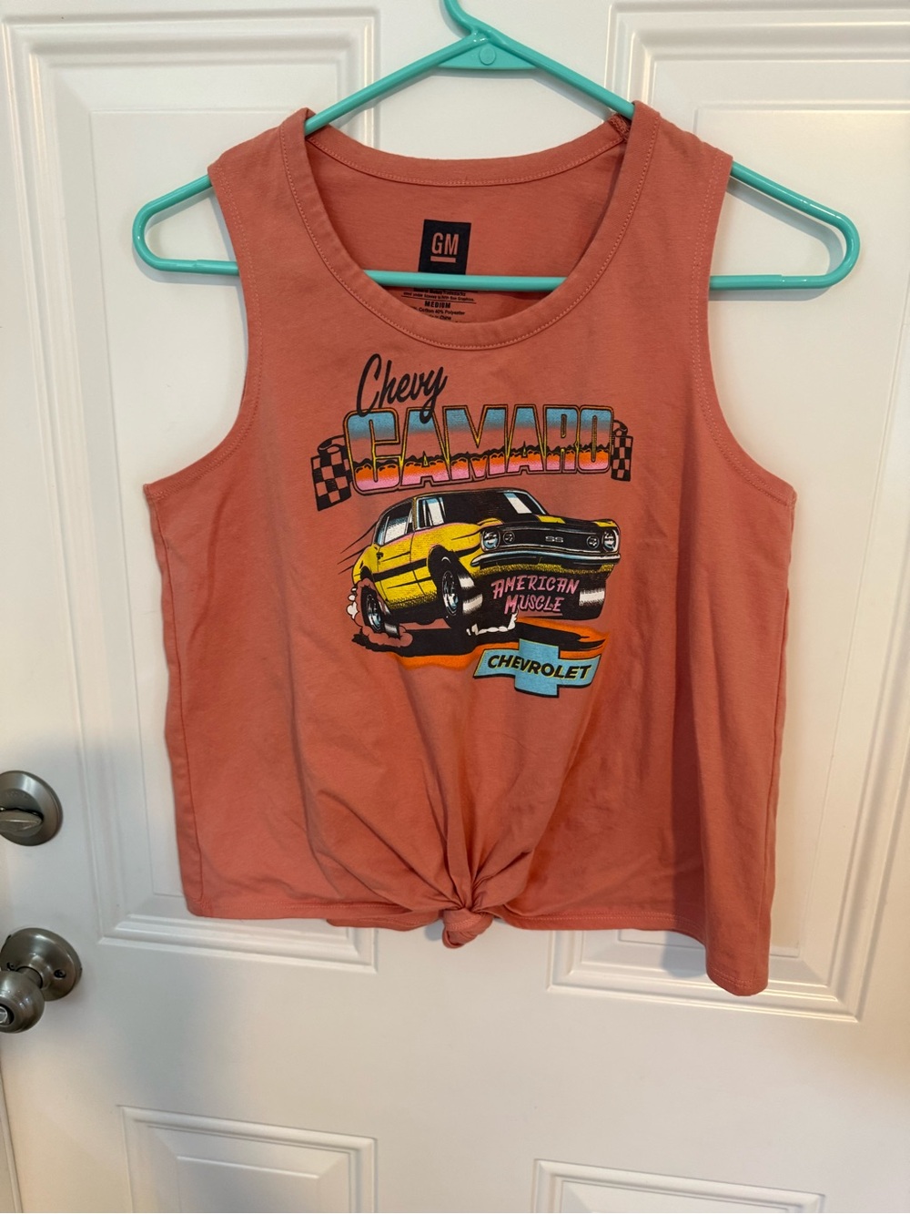 GM Women's Rust Tie-Front Camaro Graphic Tank